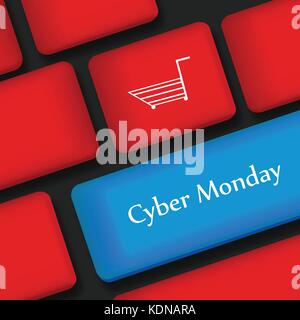 illustration of elements of Cyber Monday background Stock Vector
