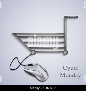illustration of elements of Cyber Monday background Stock Vector