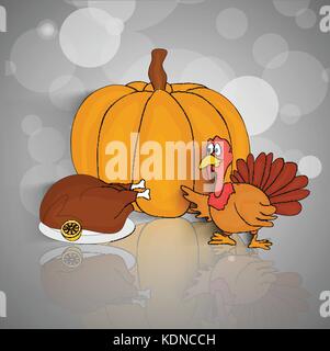 illustration of elements of thanksgiving background Stock Vector