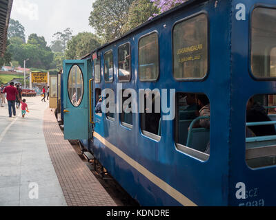 Nilgiri Toy Train at Coonoor train station Stock Photo