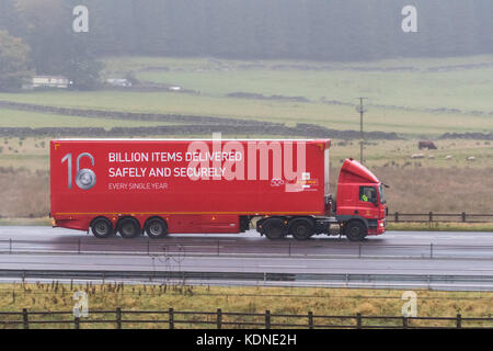 Royal Mail lorry on motorway, Scotland, UK Stock Photo