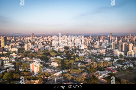 Aerial view of Curitiba City at sunset - Curitiba, Parana, Brazil Stock Photo