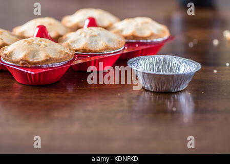 Christmas mince Pie close-up with copy space Stock Photo