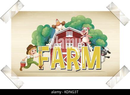 Flashcard with word and picture of pig illustration Stock Vector Image ...