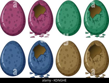 Eggs in four colors illustration Stock Vector