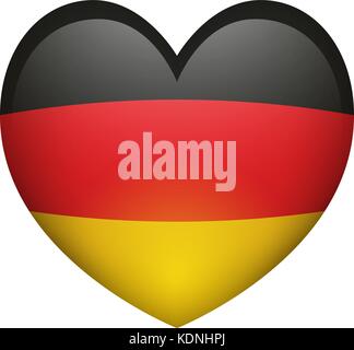 Flag of Germany in heart shape illustration Stock Vector