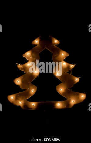Lights in shape of christmass tree Stock Photo