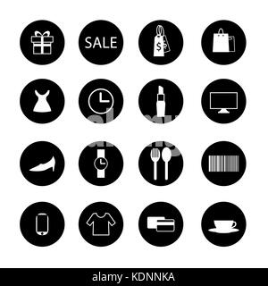 shopping icon set , vector on white background Stock Photo