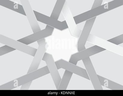 Abstract background Grayscale arabic geometry pattern - Vector Backgroun Illustration Stock Vector