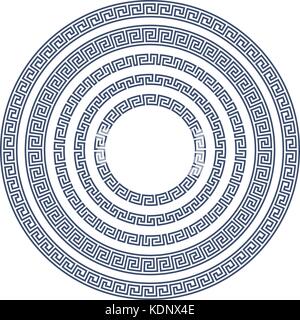 Round frame with greek pattern Stock Vector