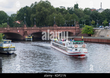 A tourist boat on the river Spree, Berlin, Germany Stock Photo