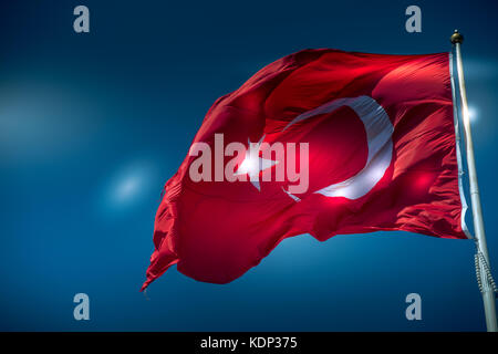 The Turkish national flag Stock Photo
