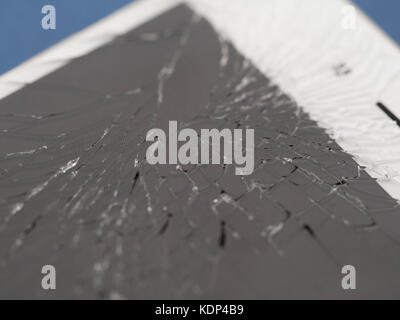 Closeup of a broken iPhone screen Stock Photo