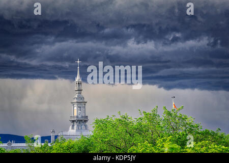 A powerful summer storm over Quebec City Stock Photo