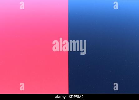 Two tone red and blue paint job on a classic car. Stock Photo