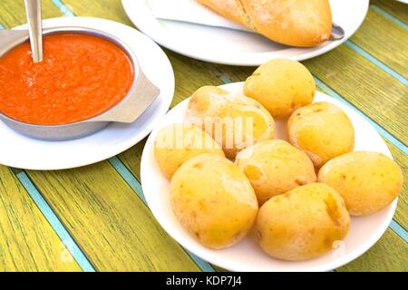 Papas Arrugadas Tapas, Las Palmas de Gran Canaria, Gran Canaria, Canary Islands, Spain, Atlantic Ocean, Europe Stock Photo