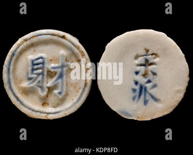 Porcelain Gambling Token Stock Photo