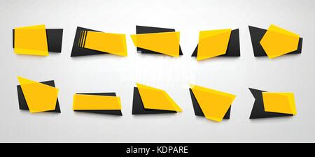 yellow banners set Stock Vector