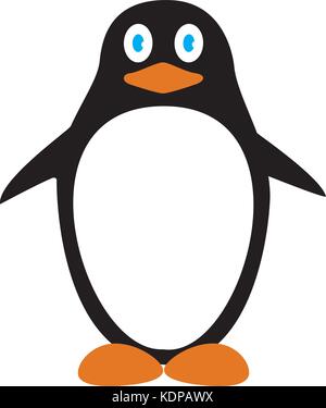 vector illustration of a funny penguin isolated on white background Stock Vector