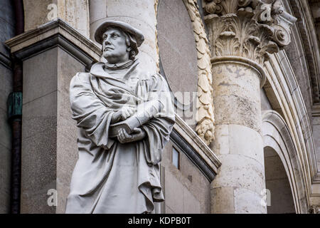 Statue of Martin Luther in front of Marble church, Copenhagen, July 13, 2016 Stock Photo