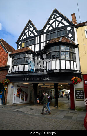 View of Salisbury city centre, Wiltshire, UK. Shopping streets Stock Photo