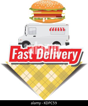 Fast Delivery concept Logo or icon with minimalism style. Flat and solid color design. Stock Vector