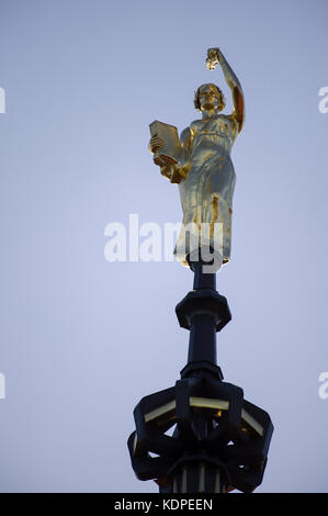 Allegory of Science on the top of the main building of Gdansk University of Technology in Gdansk, Poland. 15 October 2017 © Wojciech Strozyk / Alamy S Stock Photo