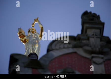 Allegory of Science on the top of the main building of Gdansk University of Technology in Gdansk, Poland. 15 October 2017 © Wojciech Strozyk / Alamy S Stock Photo