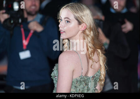 London, UK. 15th October 2017. Kathryn Newton arrives for the UK film premiere of 'Three Billboards Outside Ebbing, Missouri' at Odeon Leicester Square during the 61st BFI London Film Festival, Closing Night Gala. Credit: Wiktor Szymanowicz/Alamy Live News Stock Photo