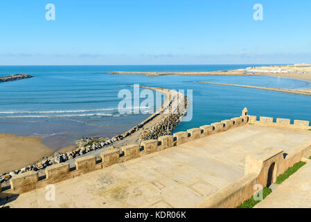 View on Atlantic ocean from the Kasbah Fortress in Rabat, Morocco Stock Photo