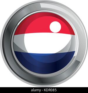 Round badge for Netherland flag illustration Stock Vector
