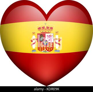 Heart shape icon for Spain flag illustration Stock Vector