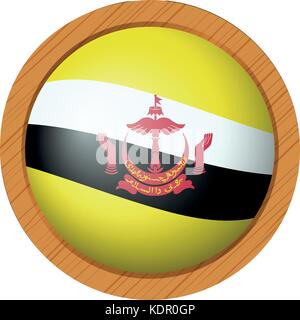 Badge design for flag of Brunei illustration Stock Vector