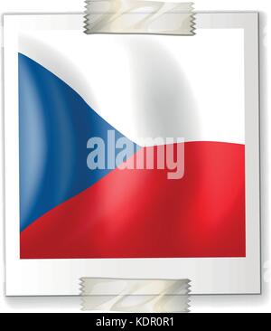 Flag of Chile on paper illustration Stock Vector