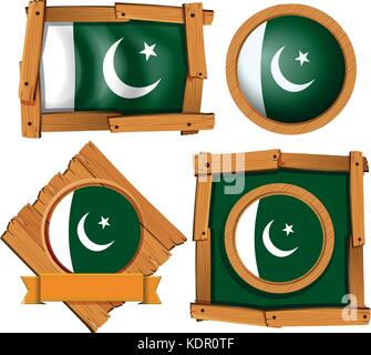 Turkey flag on different frames illustration Stock Vector