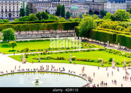 Tuileries garden on a beautiful summer's day in Paris Stock Photo