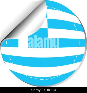 Flag of Greece in round shape illustration Stock Vector