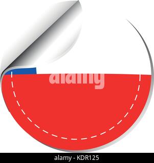 Sticker template for Chile flag illustration Stock Vector