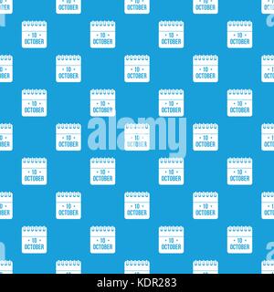 10 october calendar pattern seamless blue Stock Vector