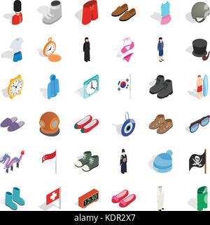 Style icons set, isometric style Stock Vector