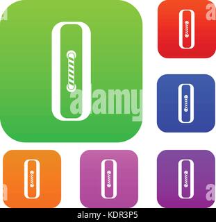 Sewn rectangular button set color collection Stock Vector