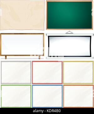 Different designs of wooden frames illustration Stock Vector