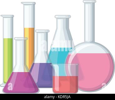 Glass beakers and test tubes illustration Stock Vector Art ...