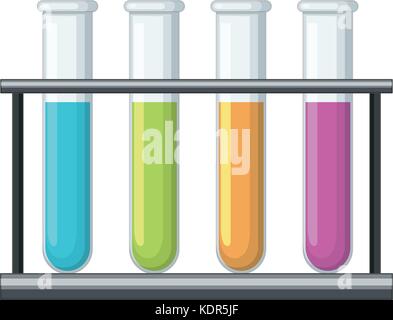 Testtubes with different chemical inside illustration Stock Vector