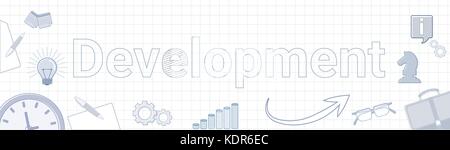 Development Business Strategy Concept Project Planning Banner Stock Vector