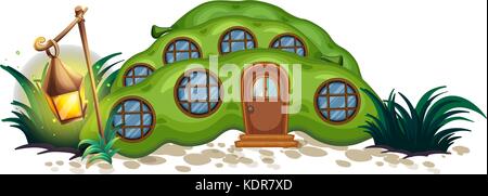 Pea house with round windows illustration Stock Vector