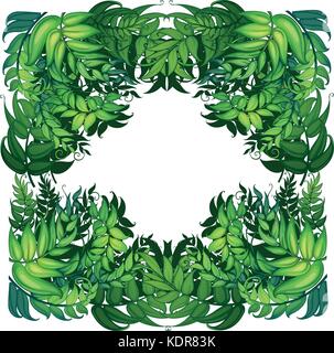 Border template with green leaves illustration Stock Vector Image & Art ...
