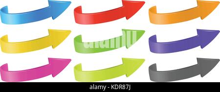Arrows in different colors illustration Stock Vector