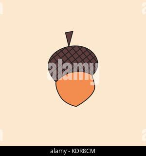 Acorn Nut Icon Autumn Season Concept Stock Vector