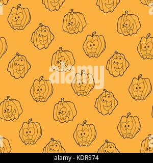 Seamless pattern for Halloween with pumpkins Stock Vector